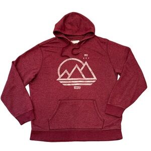 Levi’s Maroon Mountains Graphic Hoodie Sweatshirt Mens XL